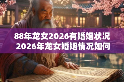88年龙女2026有婚姻状况 2026年龙女婚姻情况如何