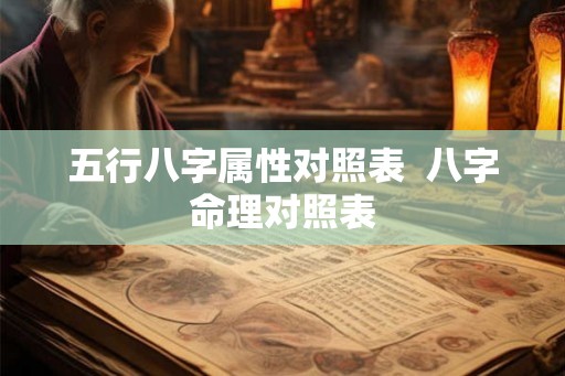 五行八字属性对照表 八字命理对照表 五行八字属性对照表 八字命理对照表