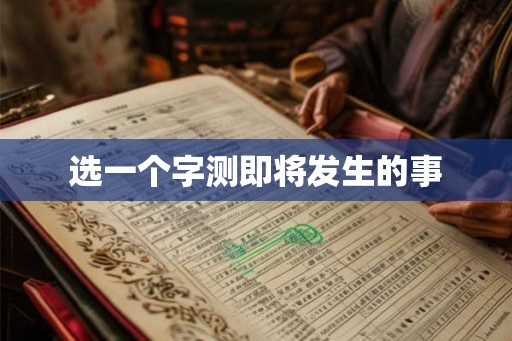 选一个字测即将发生的事