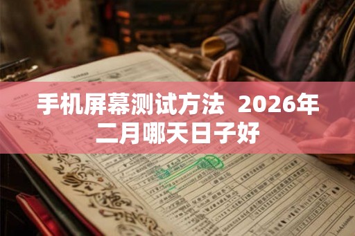 手机屏幕测试方法  2026年二月哪天日子好
