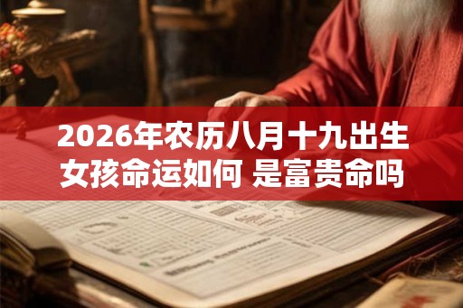 2026年农历八月十九出生女孩命运如何 是富贵命吗