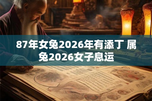 87年女兔2026年有添丁 属兔2026女子息运