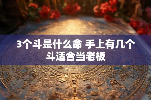 3个斗是什么命 手上有几个斗适合当老板