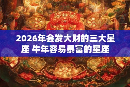 2026年会发大财的三大星座 牛年容易暴富的星座