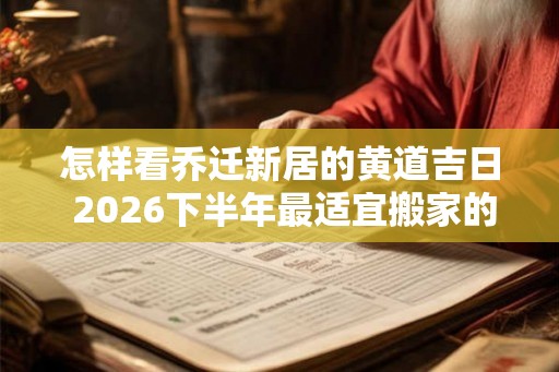 怎样看乔迁新居的黄道吉日 2026下半年最适宜搬家的好日子