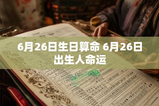 6月26日生日算命 6月26日出生人命运