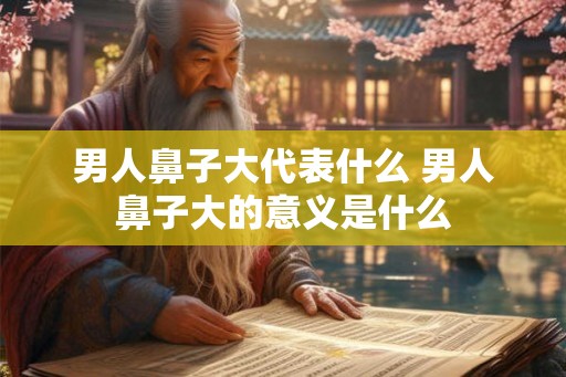 男人鼻子大代表什么 男人鼻子大的意义是什么