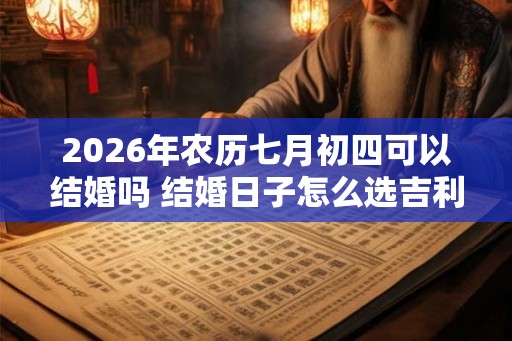 2026年农历七月初四可以结婚吗 结婚日子怎么选吉利