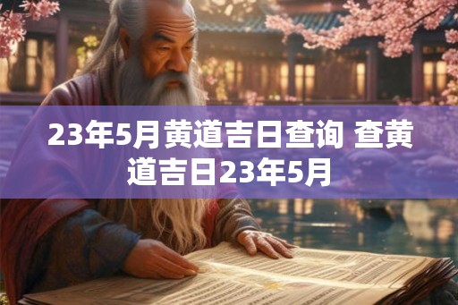 23年5月黄道吉日查询 查黄道吉日23年5月