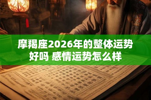 摩羯座2026年的整体运势好吗 感情运势怎么样