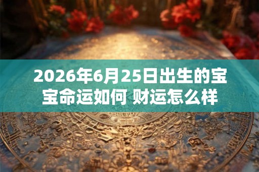 2026年6月25日出生的宝宝命运如何 财运怎么样