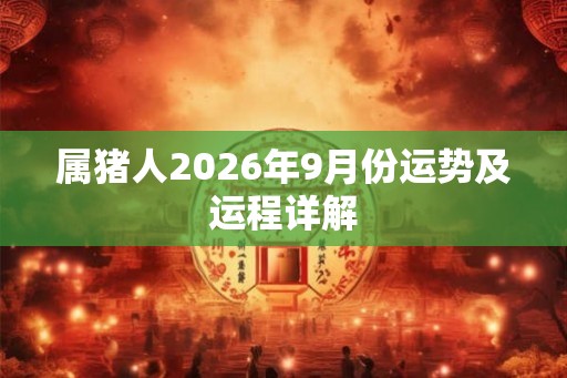 属猪人2026年9月份运势及运程详解