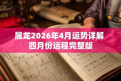 属龙2026年4月运势详解 四月份运程完整版
