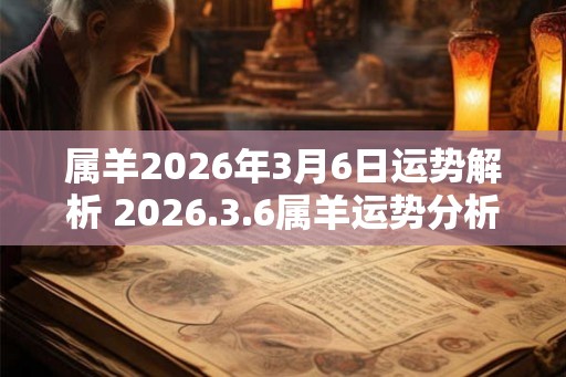 属羊2026年3月6日运势解析 2026.3.6属羊运势分析