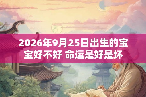 2026年9月25日出生的宝宝好不好 命运是好是坏 2026年9月25日出生的宝宝好不好 命运是好是坏