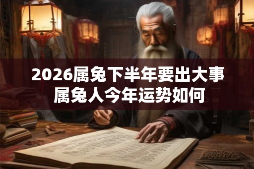 2026属兔下半年要出大事 属兔人今年运势如何