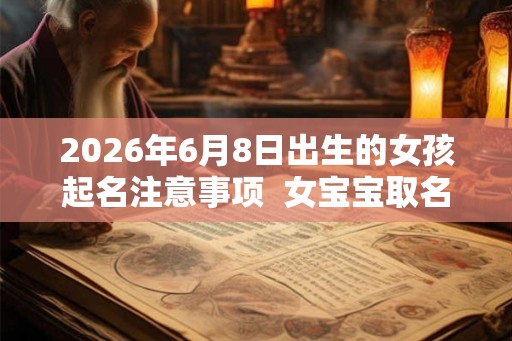 2026年6月8日出生的女孩起名注意事项  女宝宝取名大全