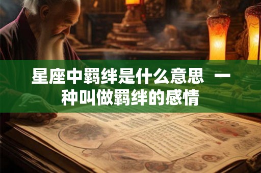 星座中羁绊是什么意思  一种叫做羁绊的感情