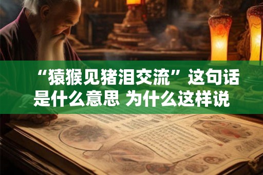 “猿猴见猪泪交流”这句话是什么意思 为什么这样说
