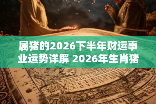 属猪的2026下半年财运事业运势详解 2026年生肖猪最新工作运势分析