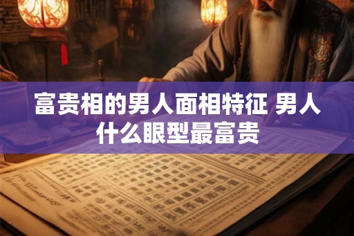 富贵相的男人面相特征 男人什么眼型最富贵 富贵相的男人面相特征 男人什么眼型最富贵