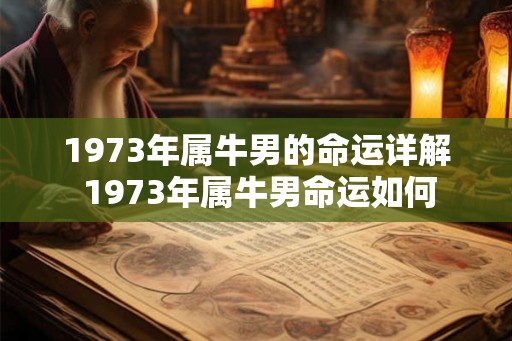 1973年属牛男的命运详解 1973年属牛男命运如何