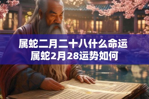 属蛇二月二十八什么命运 属蛇2月28运势如何