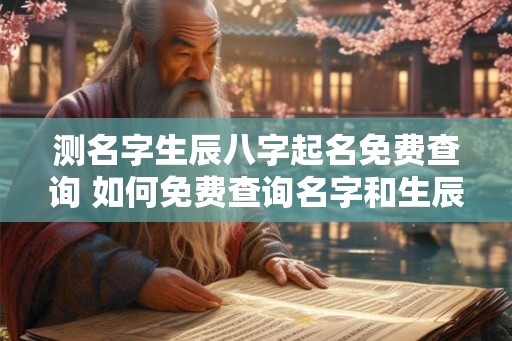 测名字生辰八字起名免费查询 如何免费查询名字和生辰八字起名