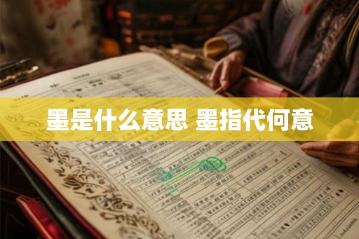 墨是什么意思 墨指代何意 墨是什么意思 墨指代何意