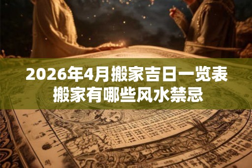 2026年4月搬家吉日一览表 搬家有哪些风水禁忌