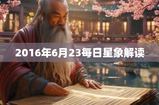 2016年6月23每日星象解读