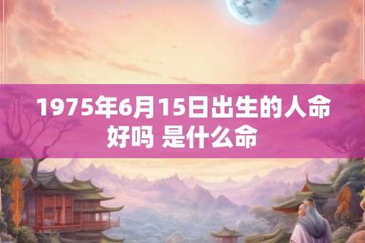 1975年6月15日出生的人命好吗 是什么命