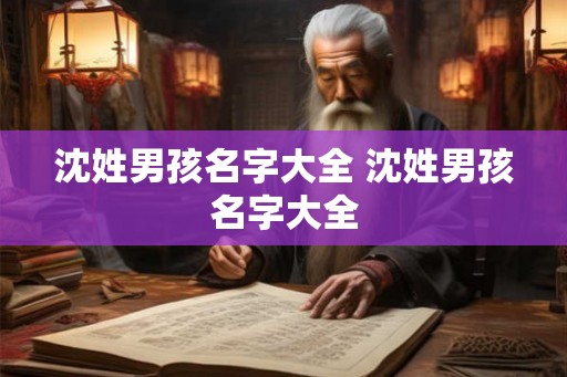 沈姓男孩名字大全 沈姓男孩名字大全