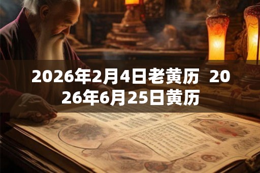 2026年2月4日老黄历  2026年6月25日黄历