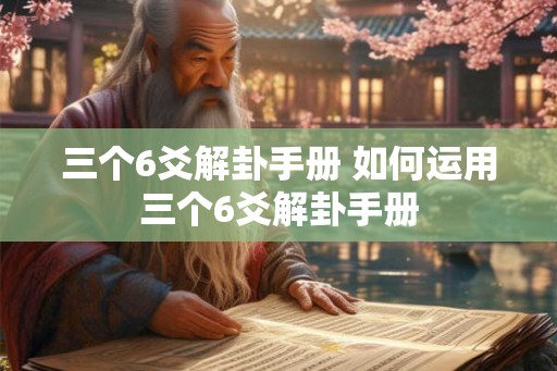 三个6爻解卦手册 如何运用三个6爻解卦手册
