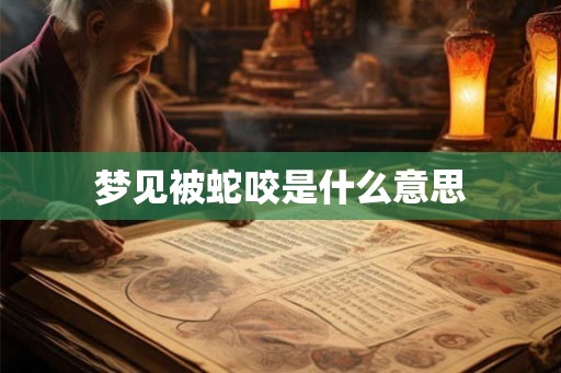 梦见被蛇咬是什么意思