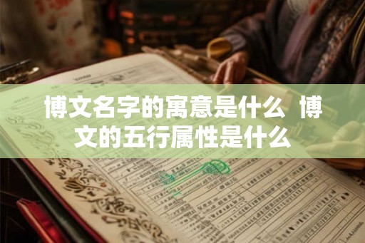 博文名字的寓意是什么  博文的五行属性是什么
