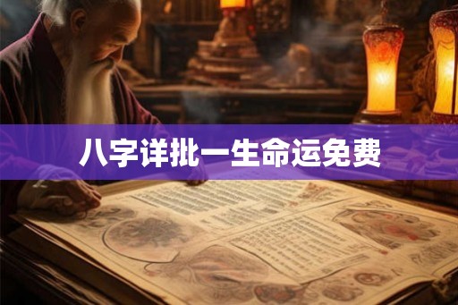 八字详批一生命运免费