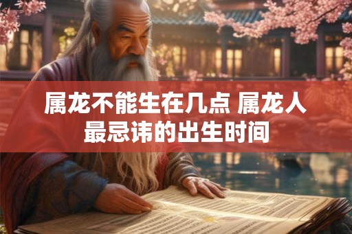 属龙不能生在几点 属龙人最忌讳的出生时间