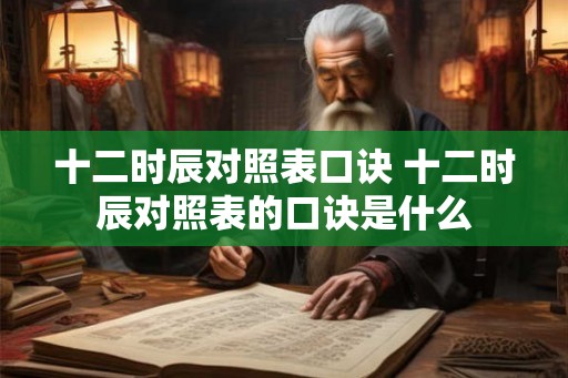 十二时辰对照表口诀 十二时辰对照表的口诀是什么