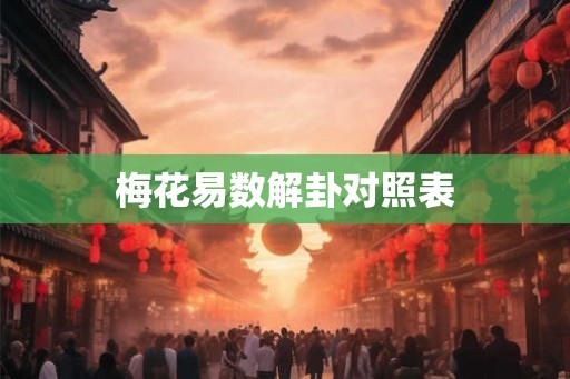 梅花易数解卦对照表 梅花易数解卦对照表