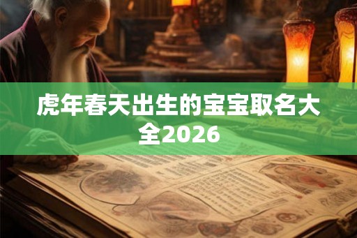 虎年春天出生的宝宝取名大全2026