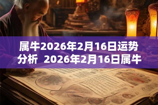 属牛2026年2月16日运势分析  2026年2月16日属牛今日运势