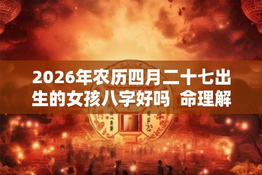 2026年农历四月二十七出生的女孩八字好吗  命理解析