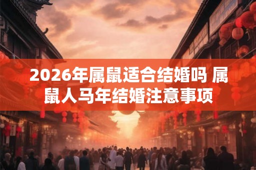 2026年属鼠适合结婚吗 属鼠人马年结婚注意事项 2026年属鼠适合结婚吗 属鼠人马年结婚注意事项