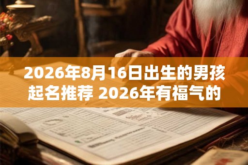 2026年8月16日出生的男孩起名推荐 2026年有福气的男孩乳名 2026年8月16日出生的男孩起名推荐 2026年有福气的男孩乳名