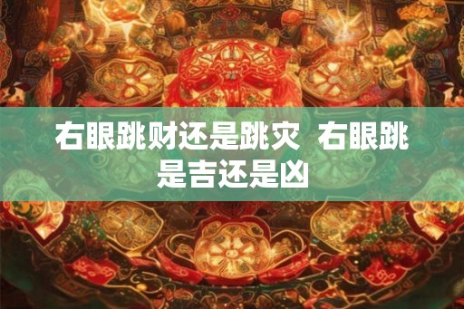 右眼跳财还是跳灾  右眼跳是吉还是凶