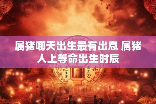 属猪哪天出生最有出息 属猪人上等命出生时辰