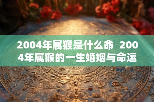 2004年属猴是什么命  2004年属猴的一生婚姻与命运
