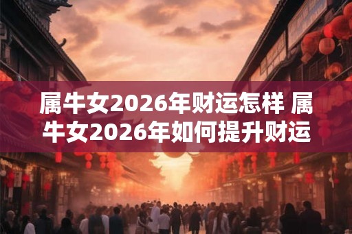 属牛女2026年财运怎样 属牛女2026年如何提升财运